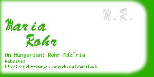 maria rohr business card